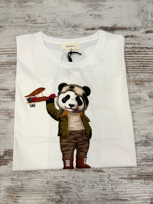 T-SHIRT PANDA AVIATORE VICOLO