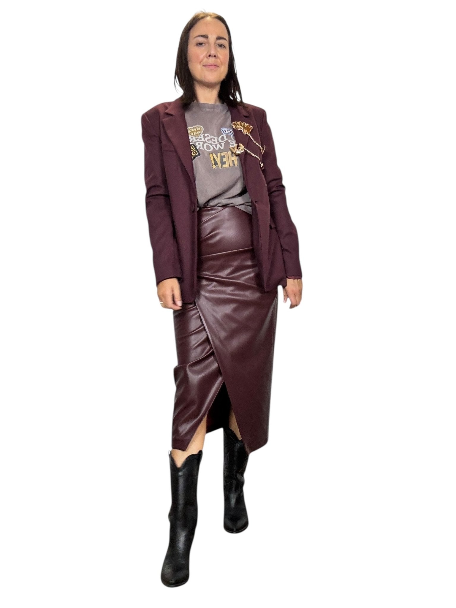 GONNA A TUBINO IN ECOPELLE SUSY MIX - XE BLU ABBIGLIAMENTO