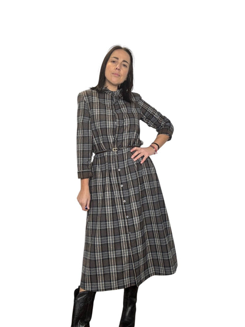 ABITO CHEMISIER CHECK GRIGIO SUSY MIX - XE BLU ABBIGLIAMENTO