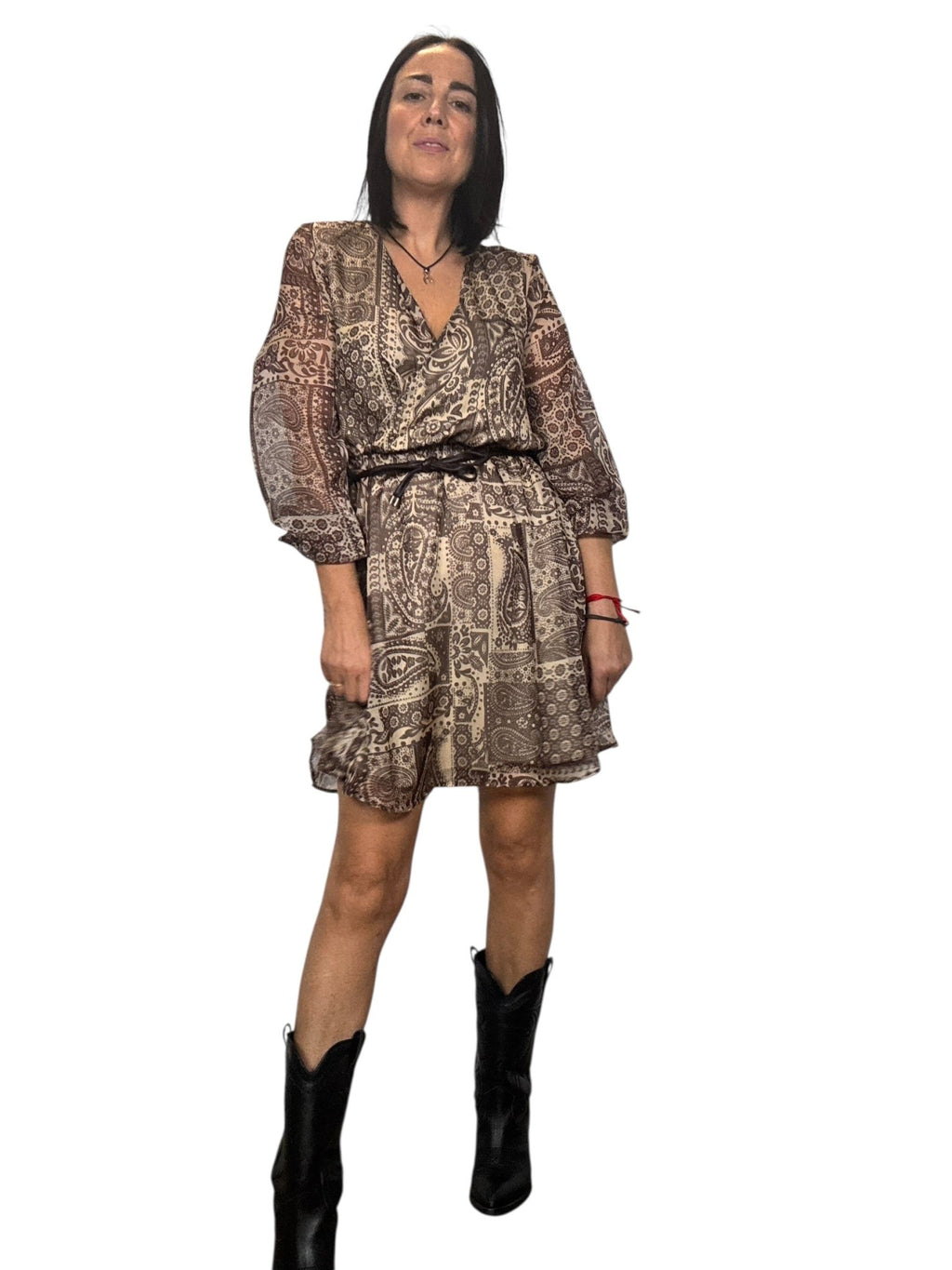 ABITO CON MICROFANTASIA SUSY MIX - XE BLU ABBIGLIAMENTO