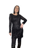 ABITO CON OBLO' E PAILLETTES SUSY MIX - XE BLU ABBIGLIAMENTO