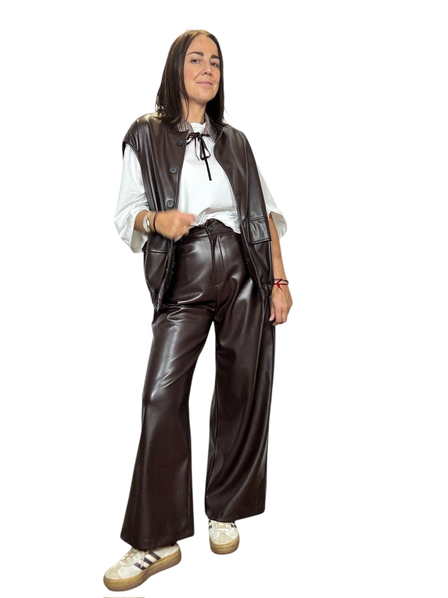 GILET IN ECOPELLE SUSY MIX - XE BLU ABBIGLIAMENTO