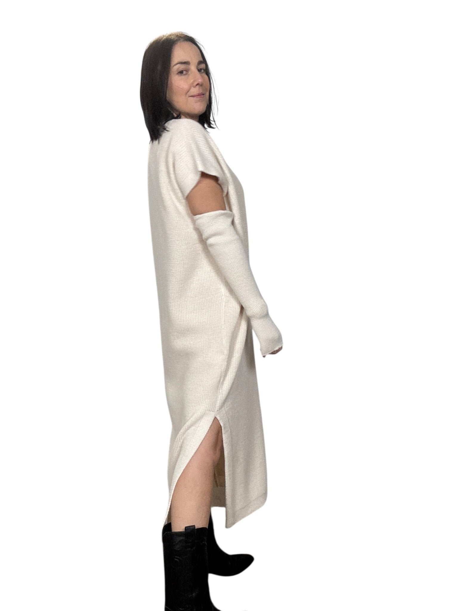 ABITO MIDI SMANICATO CON MANICOTTO DIXIE - XE BLU ABBIGLIAMENTO