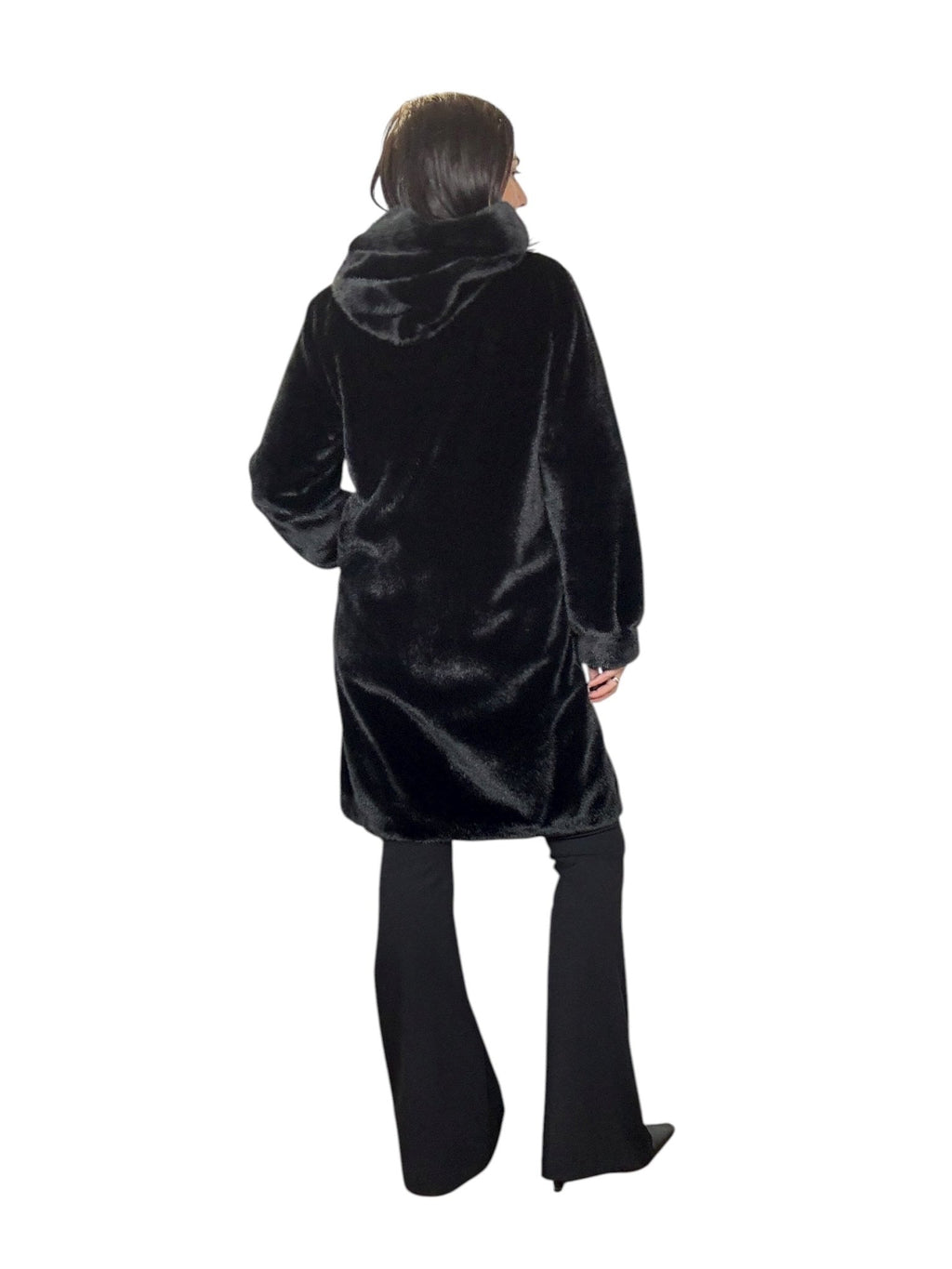 PELLICCIA LUNGA CON CAPPUCCIO SUSY MIX - XE BLU ABBIGLIAMENTO