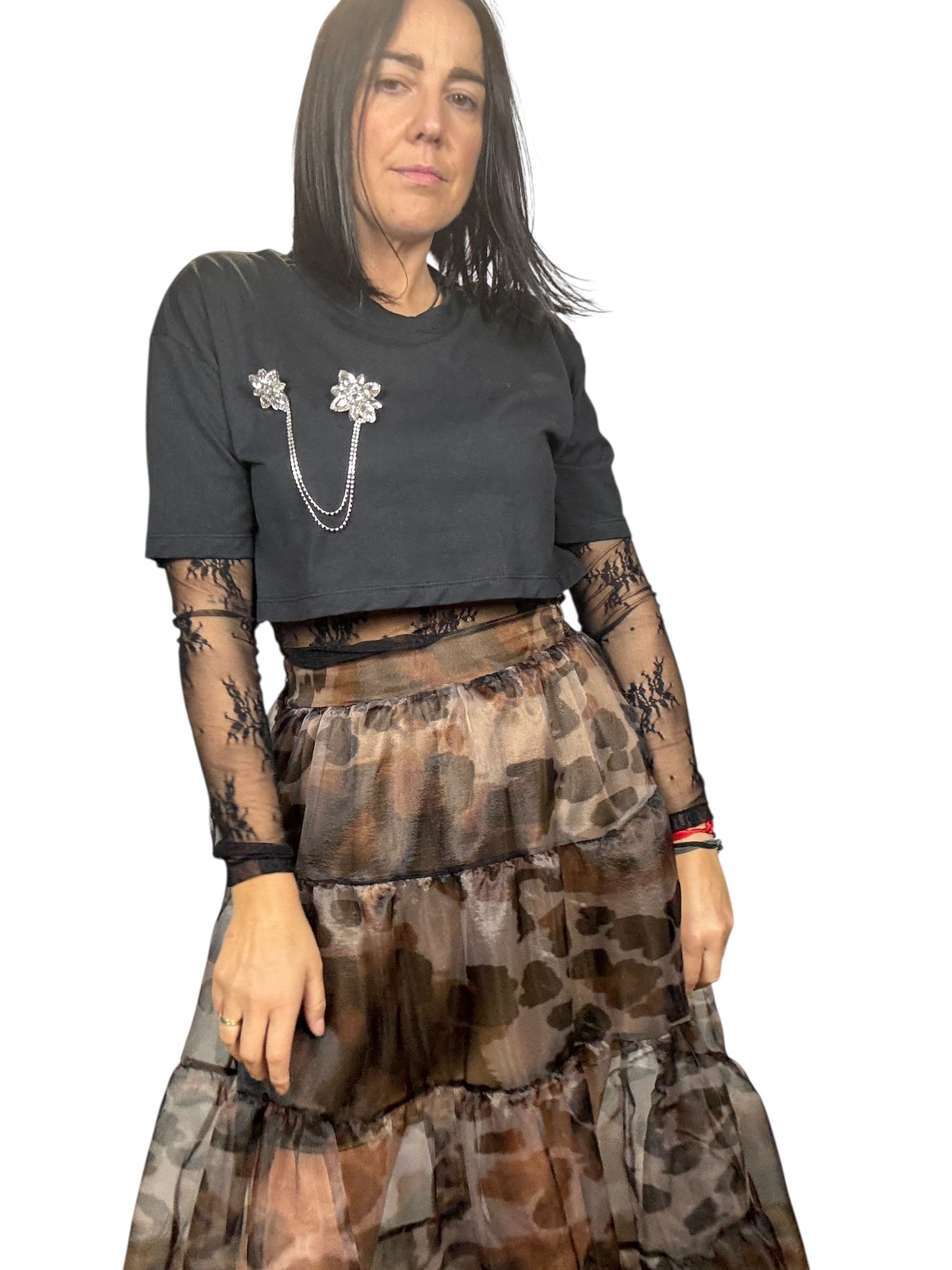 MAGLIETTA IN PIZZO CON BODY SUSY MIX