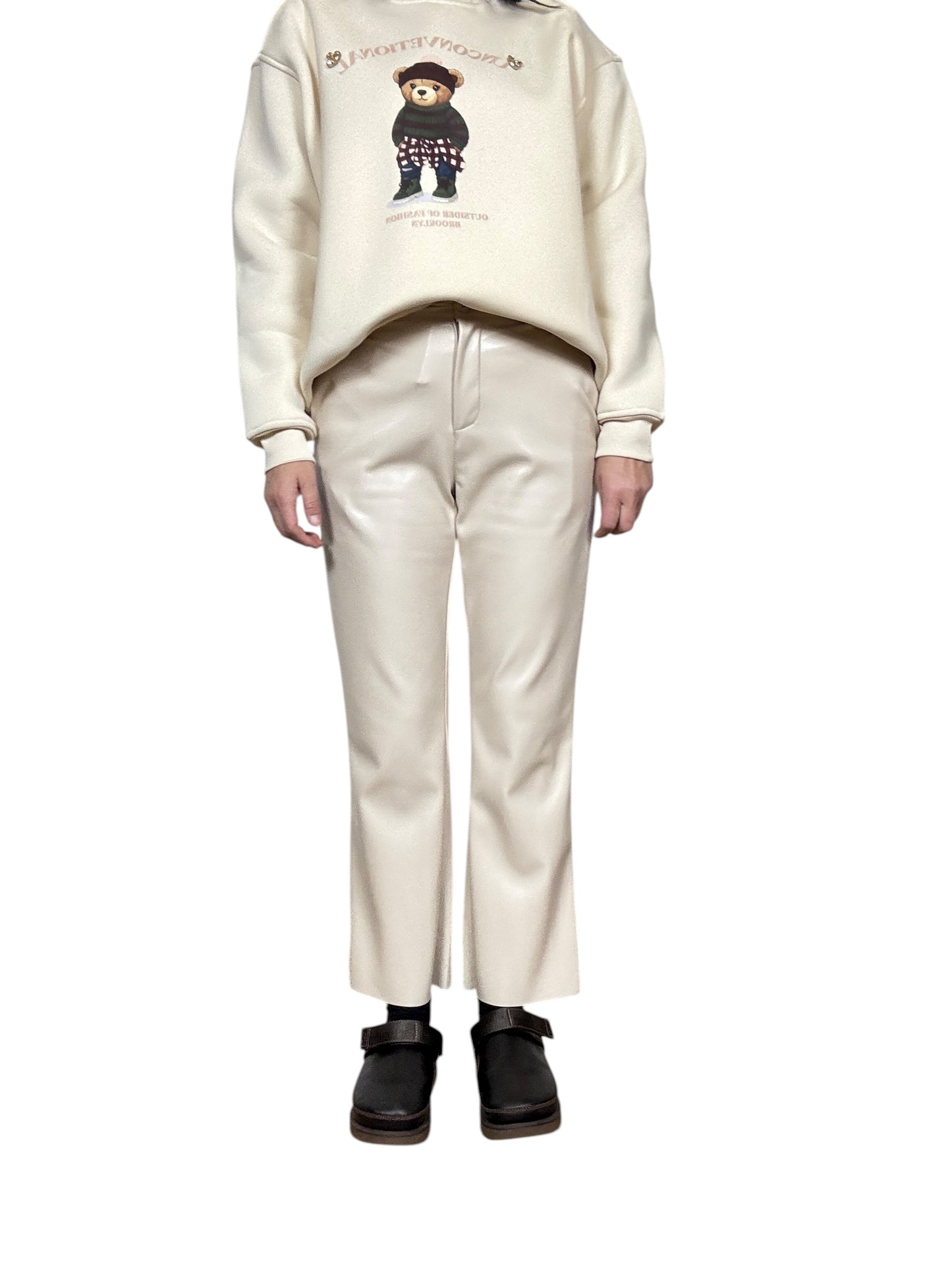 PANTALONE IN ECOPELLE A TROMBETTA TENSIONE IN