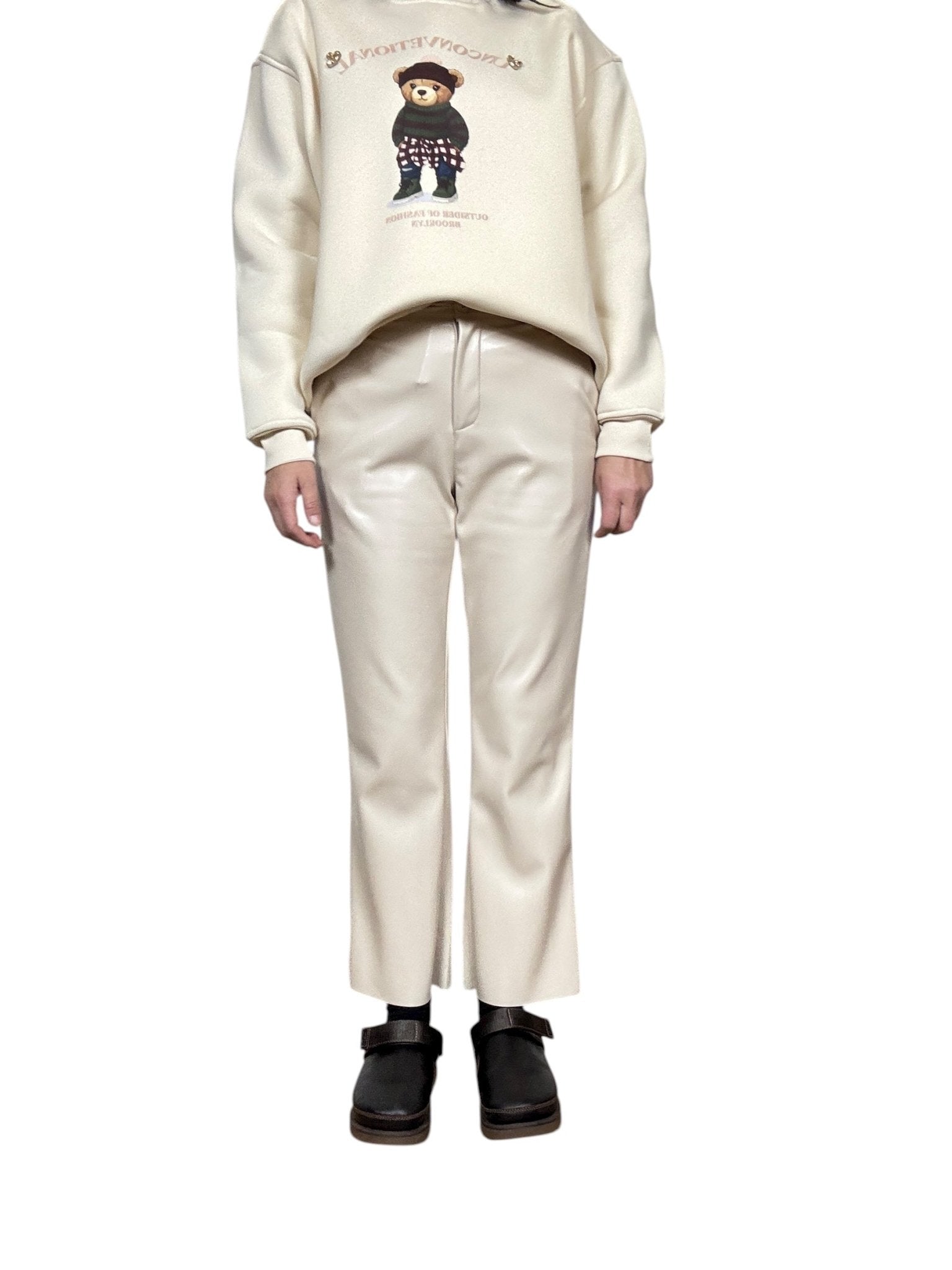 PANTALONE IN ECOPELLE A TROMBETTA TENSIONE IN - XE BLU ABBIGLIAMENTO