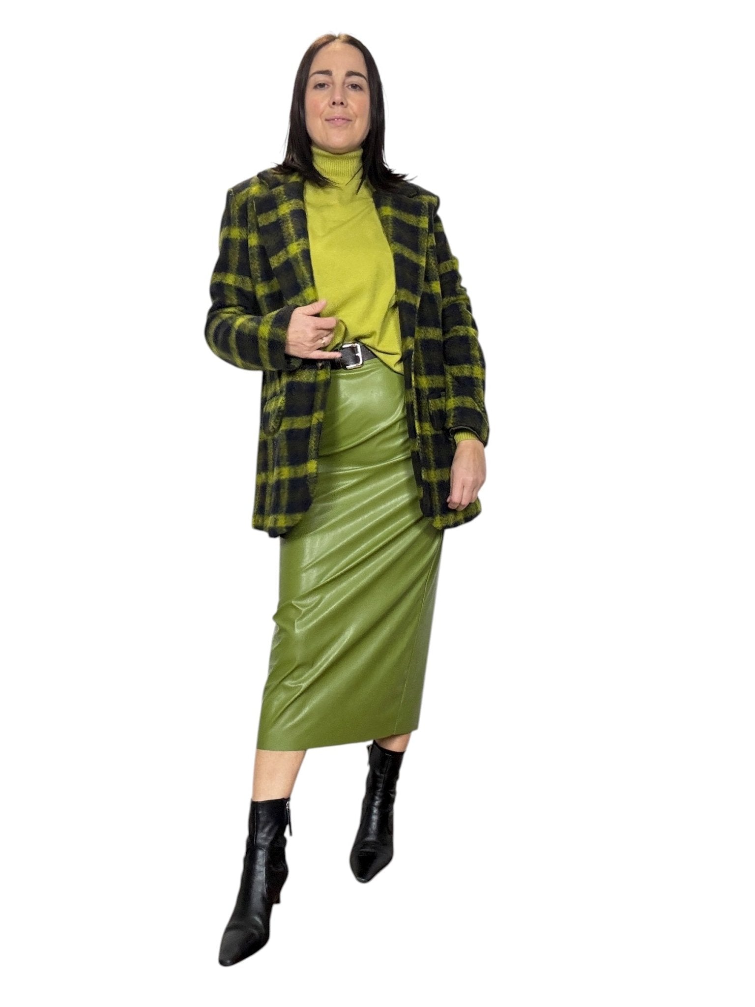 GONNA IN ECOPELLE LIME HAVEONE - XE BLU ABBIGLIAMENTO