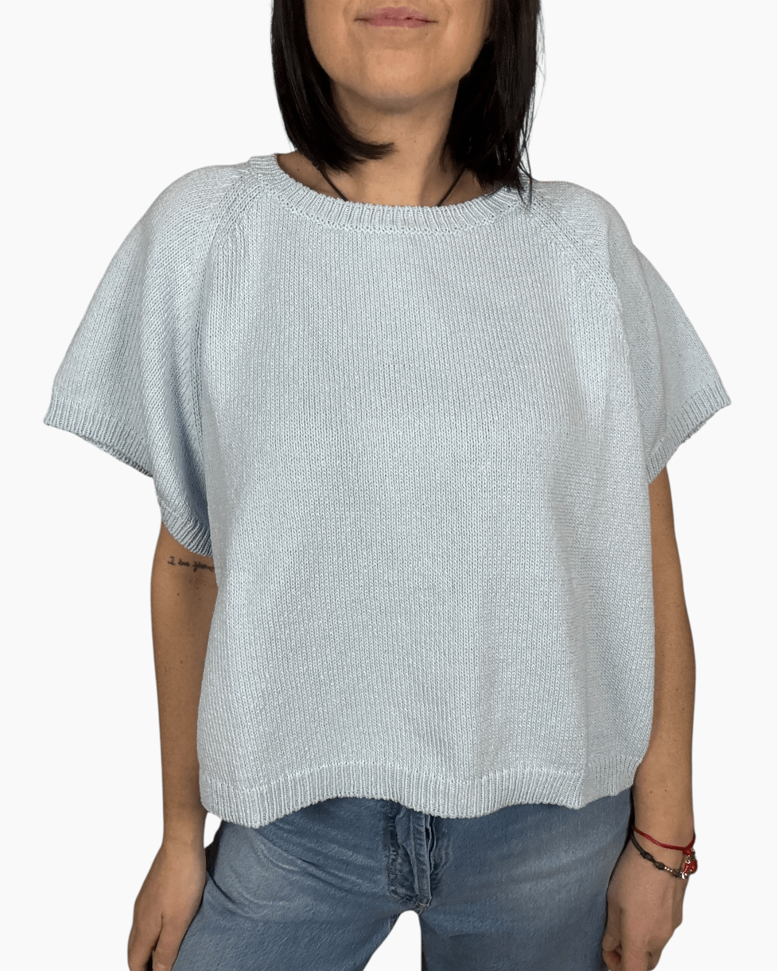 MAGLIA OVER A MEZZA MANICA VICOLO - XE BLU ABBIGLIAMENTO