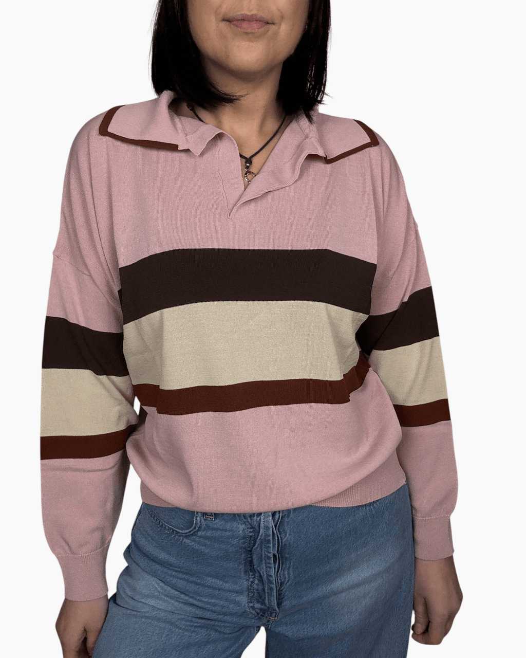 POLO A RIGHE IN VISCOSA VICOLO - XE BLU ABBIGLIAMENTO