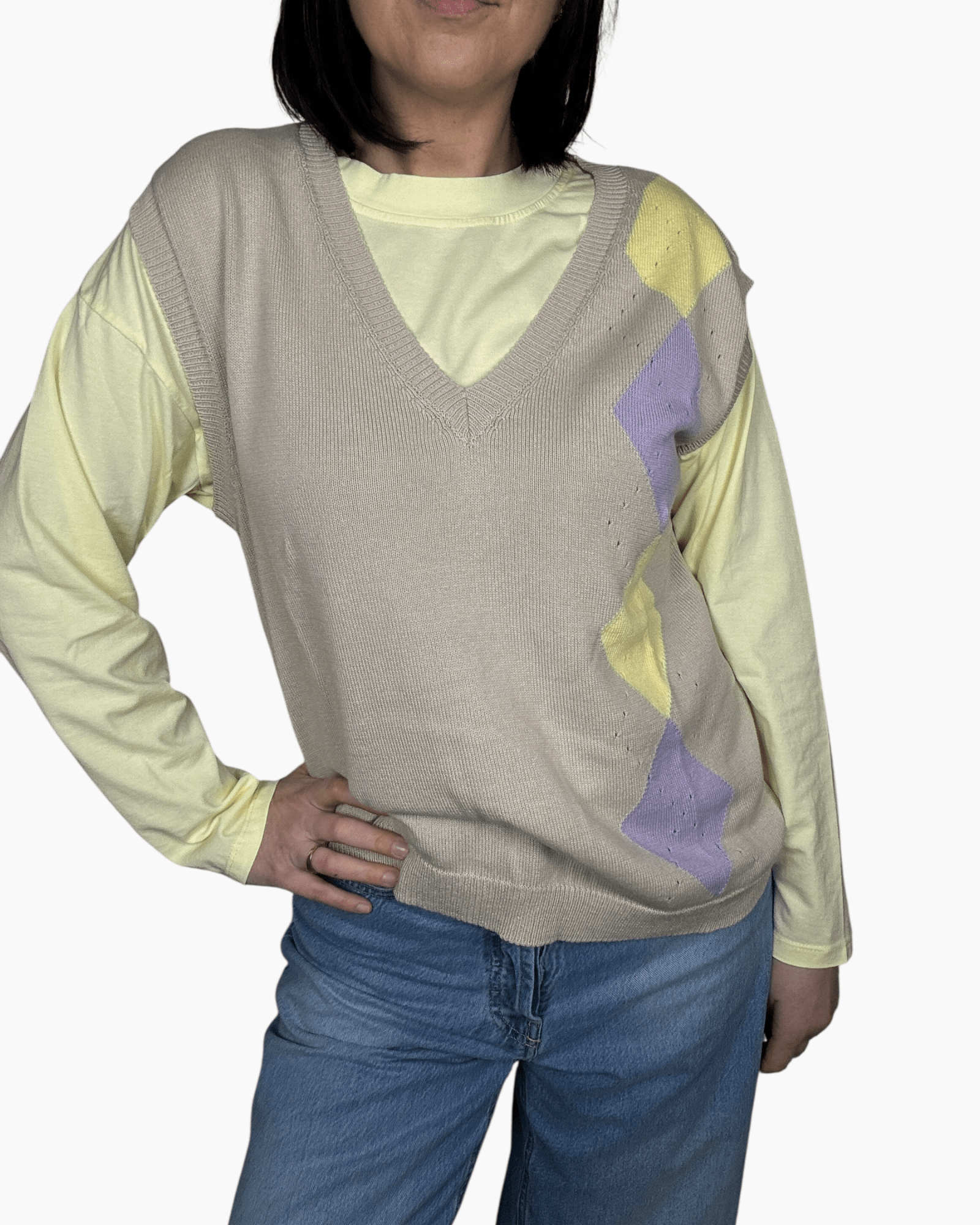 GILET A ROMBI VICOLO - XE BLU ABBIGLIAMENTO