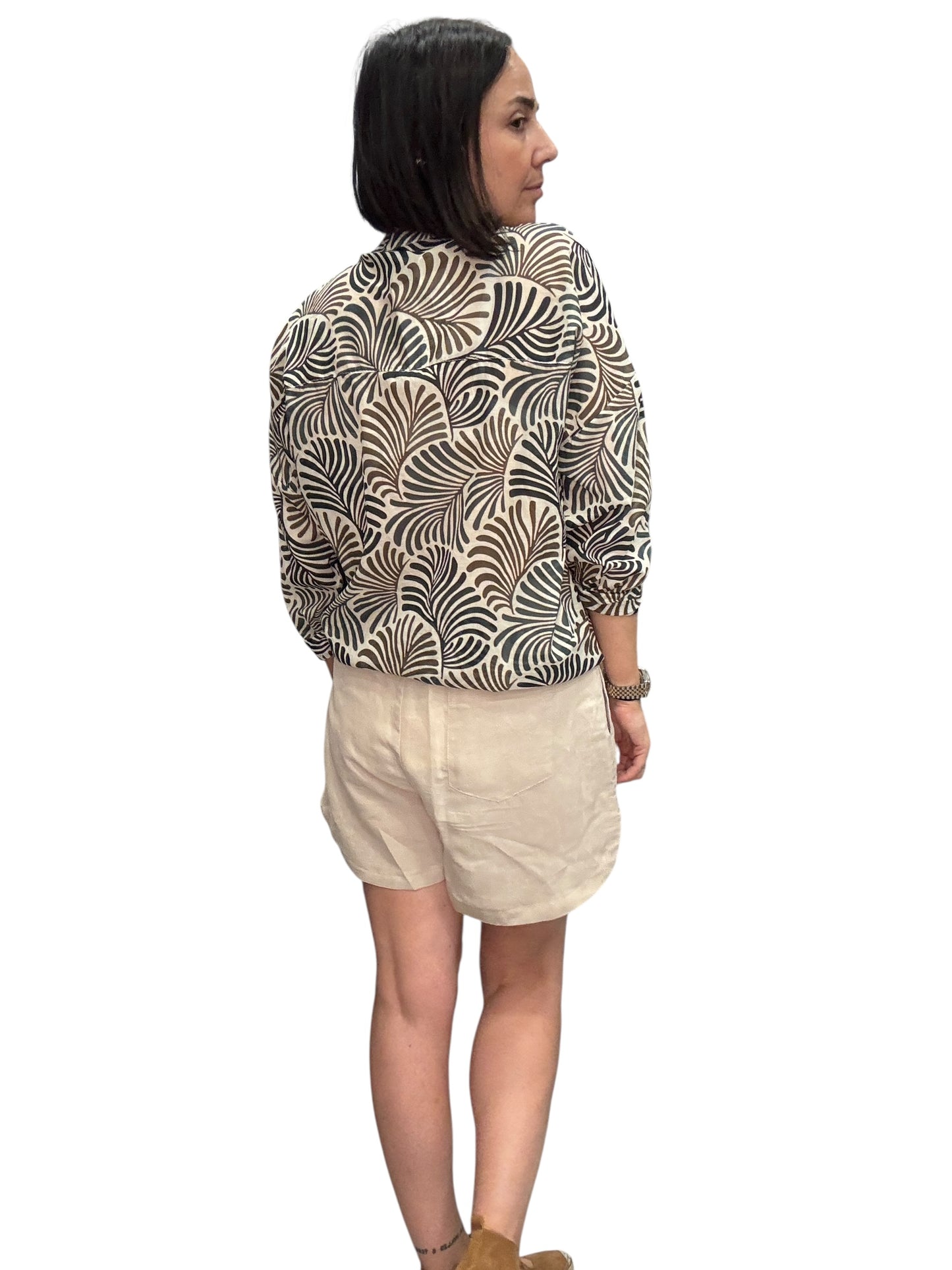 CAMICIA COLLO COREANA STAMPA ETNICA SUSY MIX