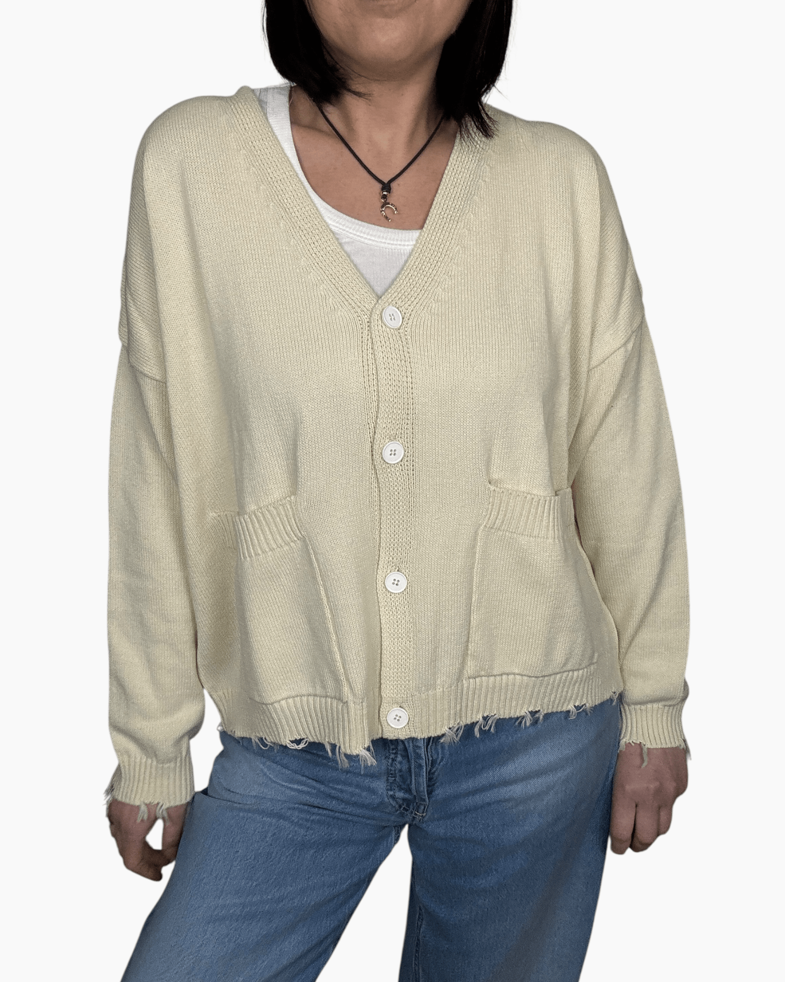 CARDIGAN ROTTURE VICOLO - XE BLU ABBIGLIAMENTO