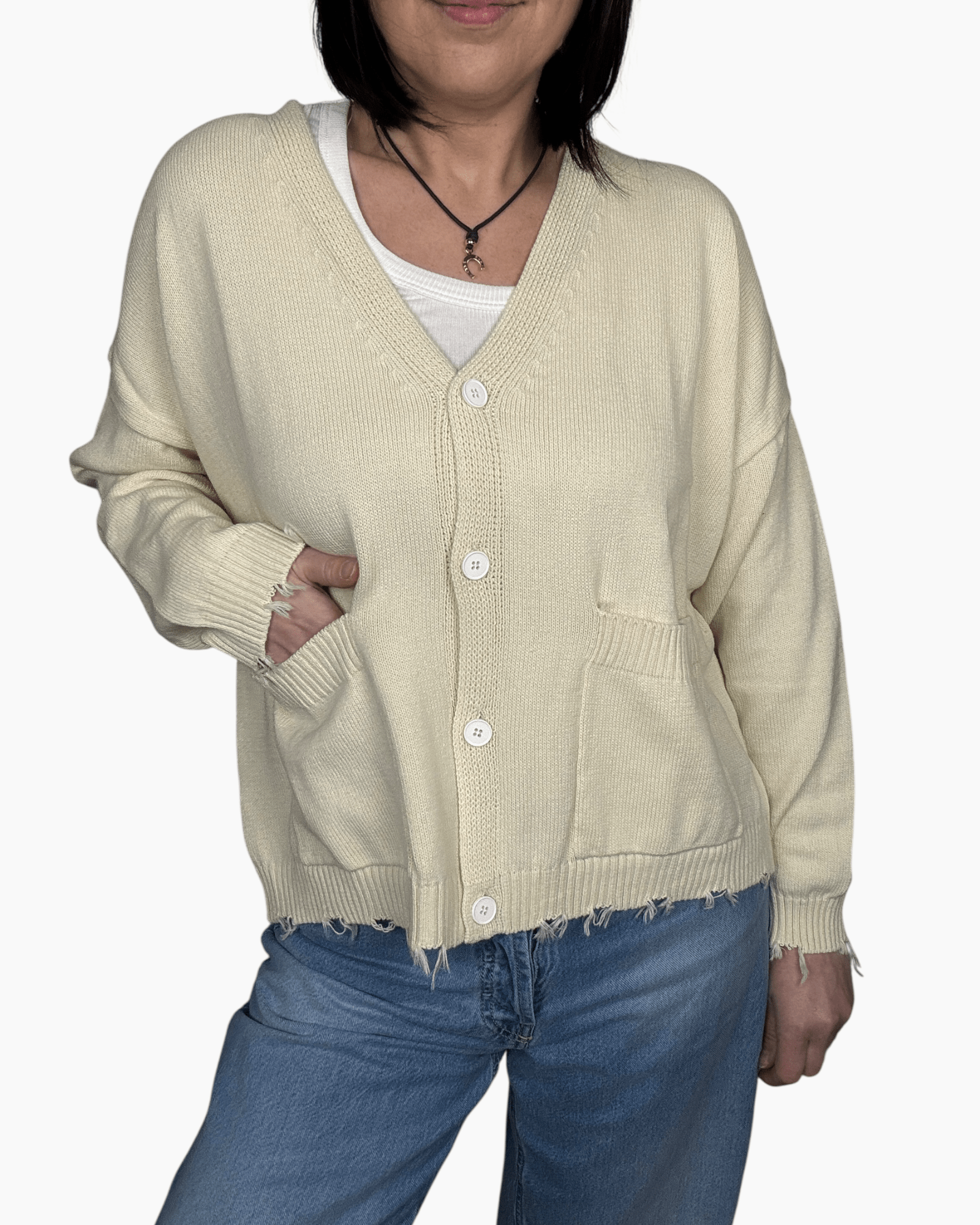 CARDIGAN ROTTURE VICOLO - XE BLU ABBIGLIAMENTO