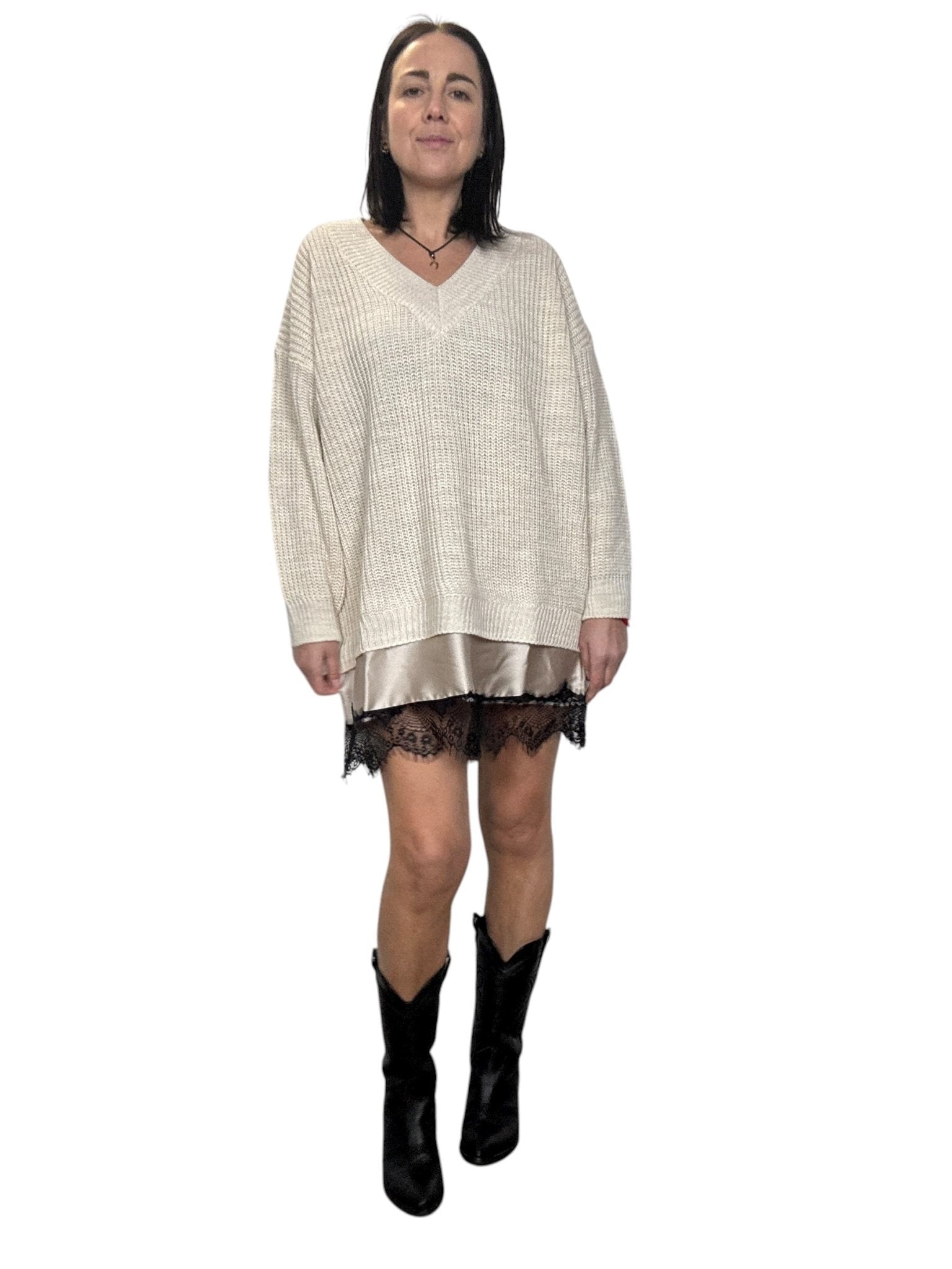 ABITO INSERTO IN PIZZO SUSY MIX - XE BLU ABBIGLIAMENTO