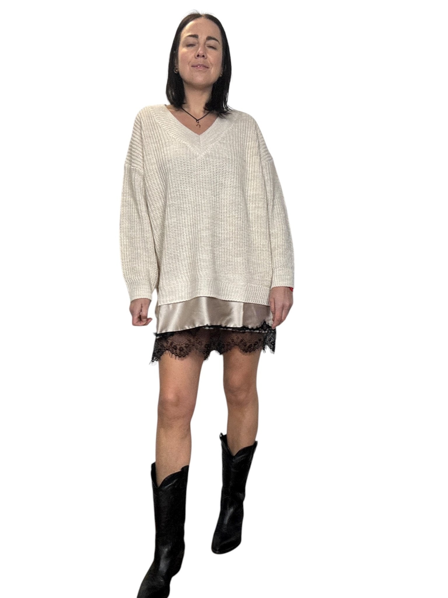 ABITO INSERTO IN PIZZO SUSY MIX - XE BLU ABBIGLIAMENTO