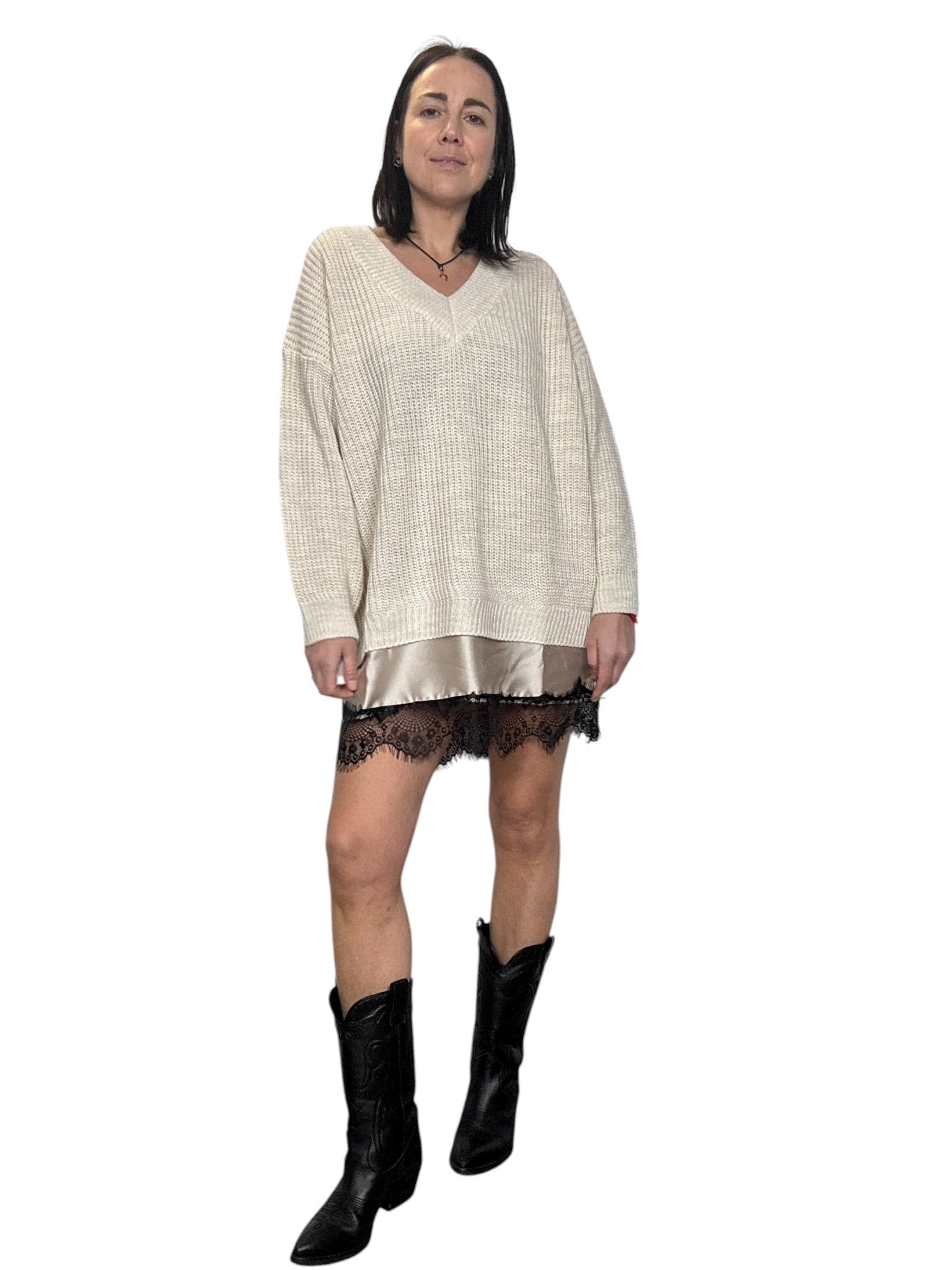 ABITO INSERTO IN PIZZO SUSY MIX - XE BLU ABBIGLIAMENTO