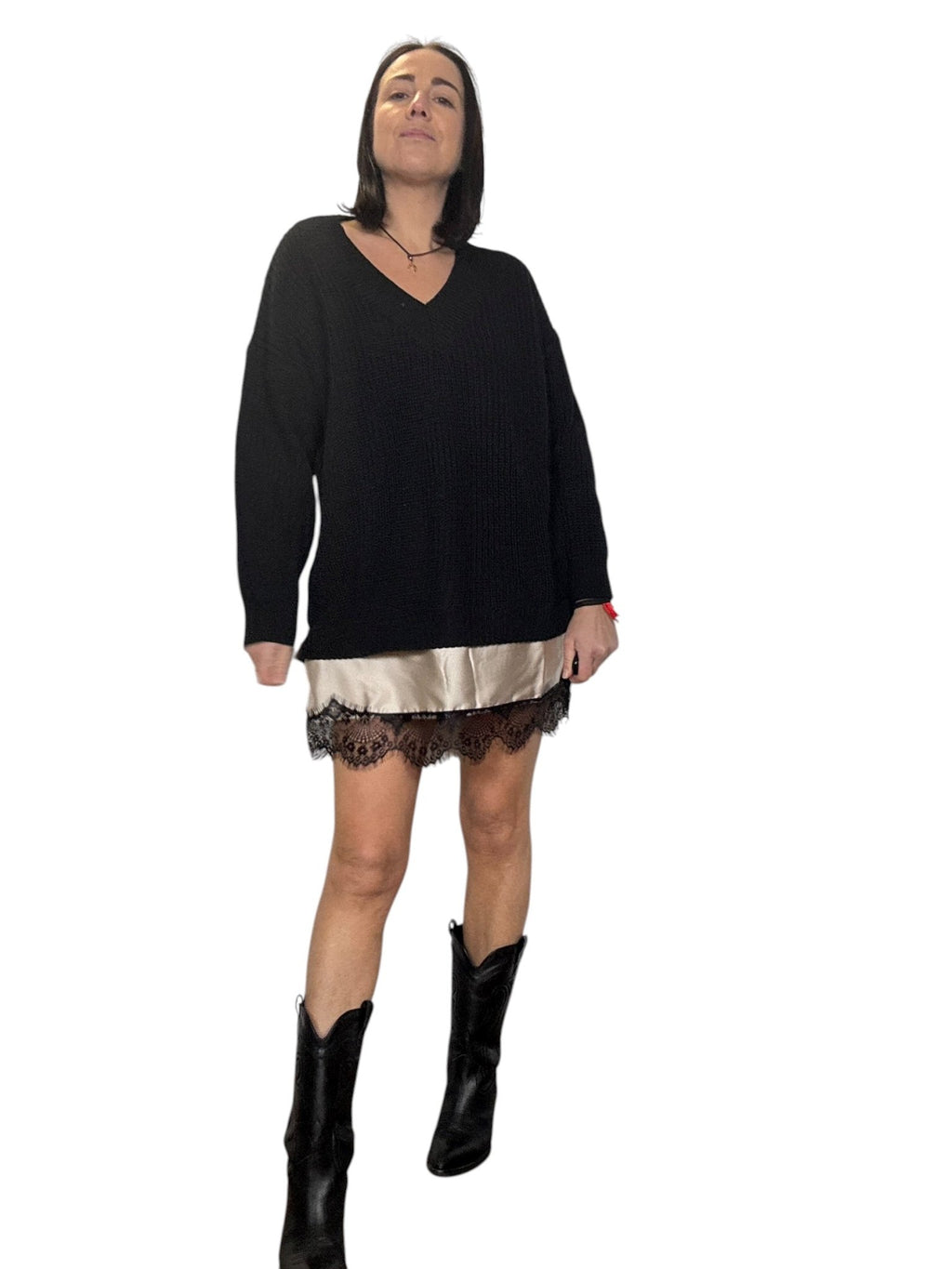 ABITO INSERTO IN PIZZO SUSY MIX - XE BLU ABBIGLIAMENTO