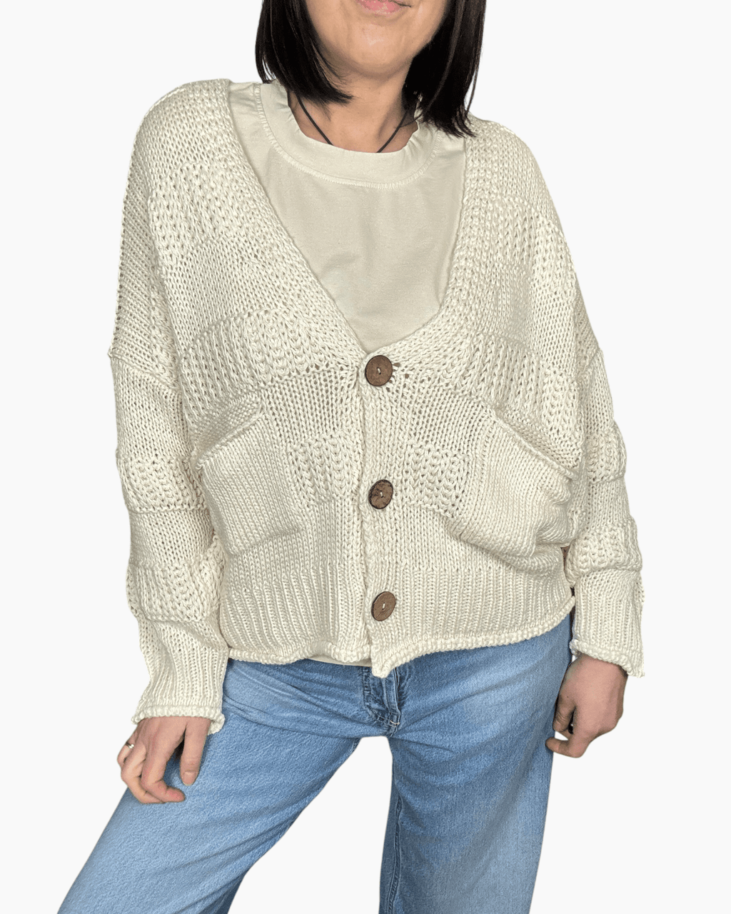 CARDIGAN LAVORATO HAVEONE - XE BLU ABBIGLIAMENTO