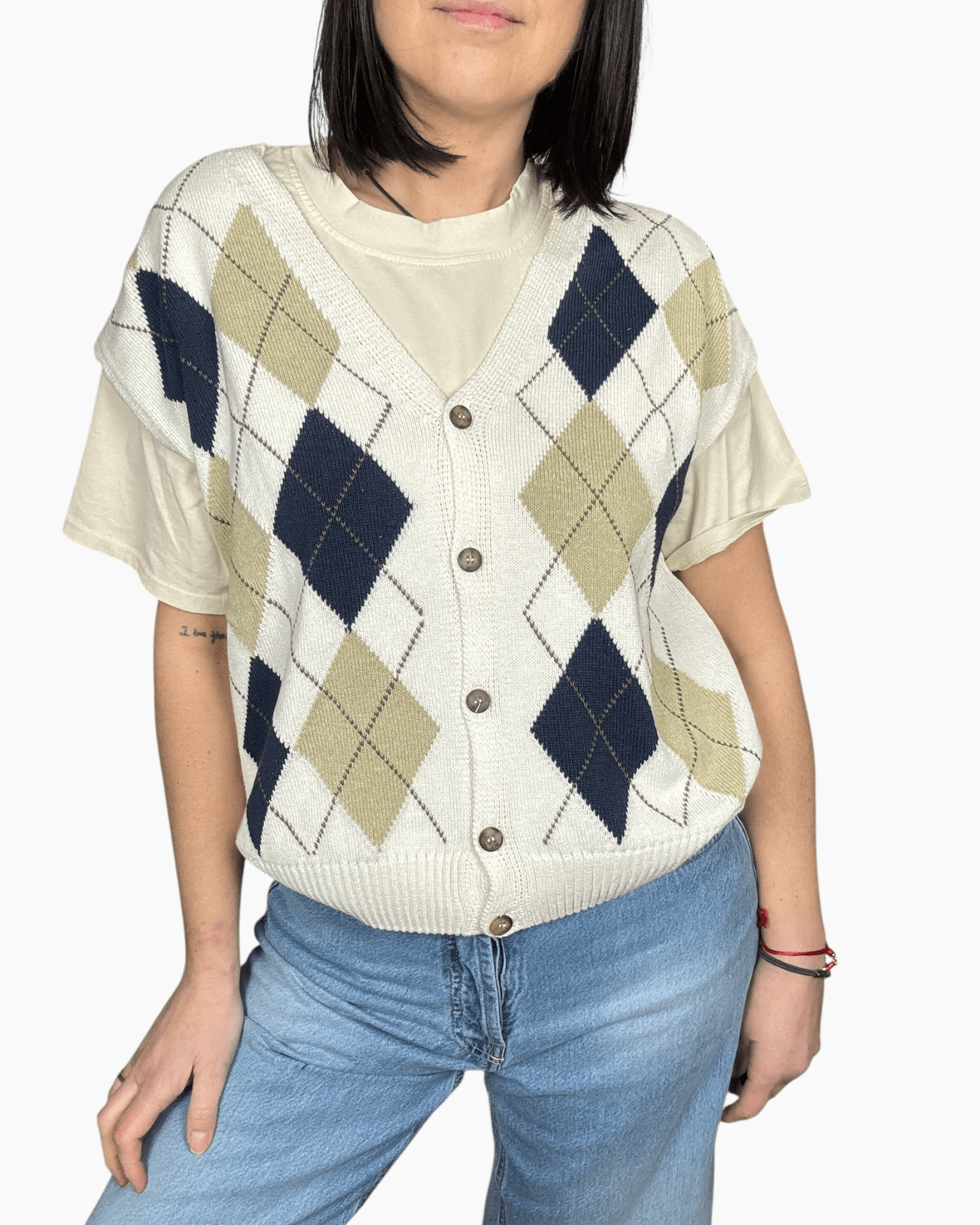 GILET A ROMBI TENSIONE IN - XE BLU ABBIGLIAMENTO