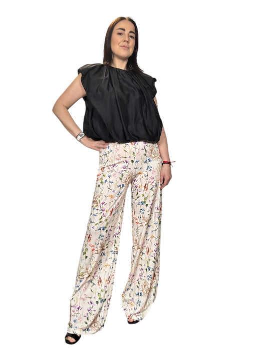 PANTALONE IN MAGLINA A FIORI VICOLO