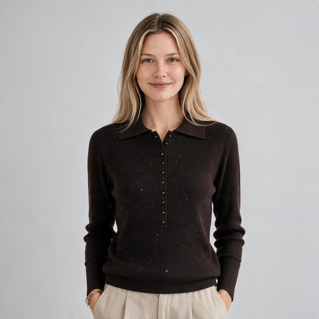 POLO CON BOTTONCINI E MICROPAILLETTES SUSY MIX