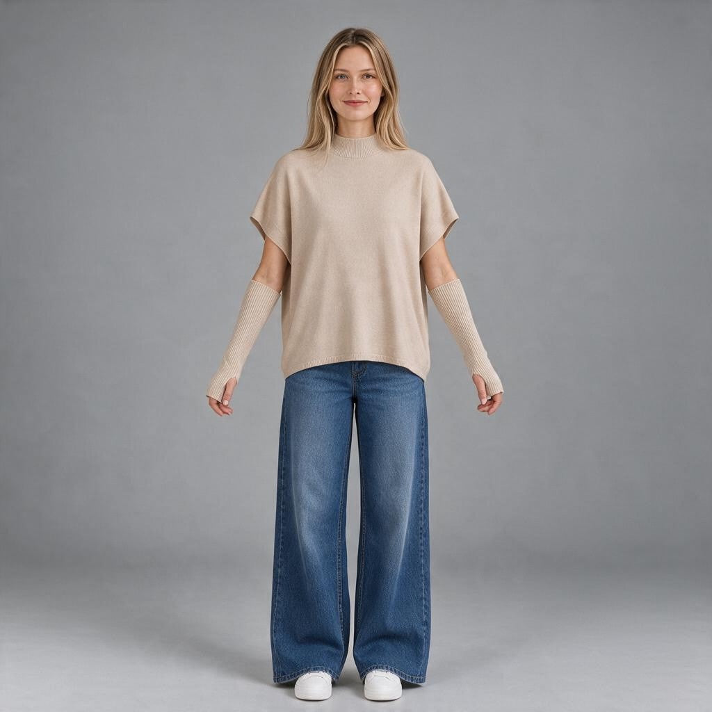 MAGLIA CON MANICOTTO SUSY MIX