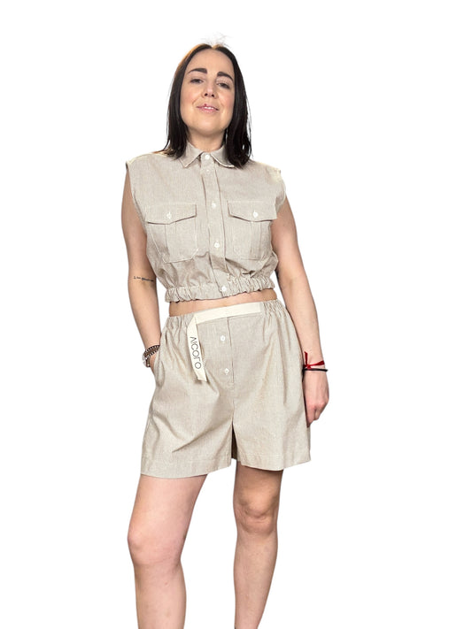 CAMICIA CROPPED A RIGHE VICOLO