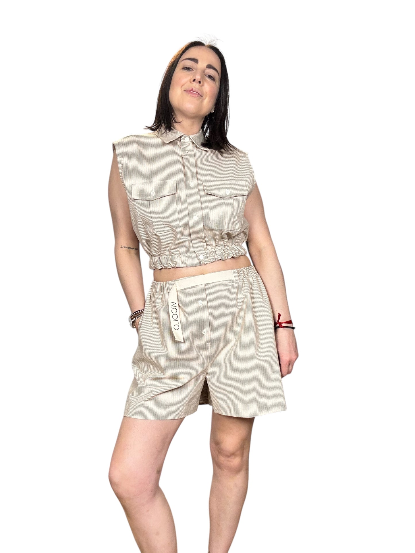 CAMICIA CROPPED A RIGHE VICOLO