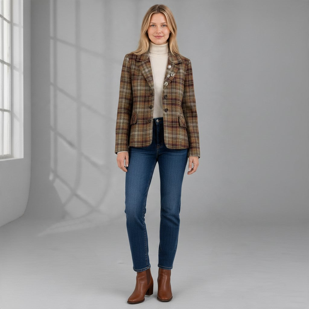 GIACCA CHECK CON SPILLE TENSIONE IN