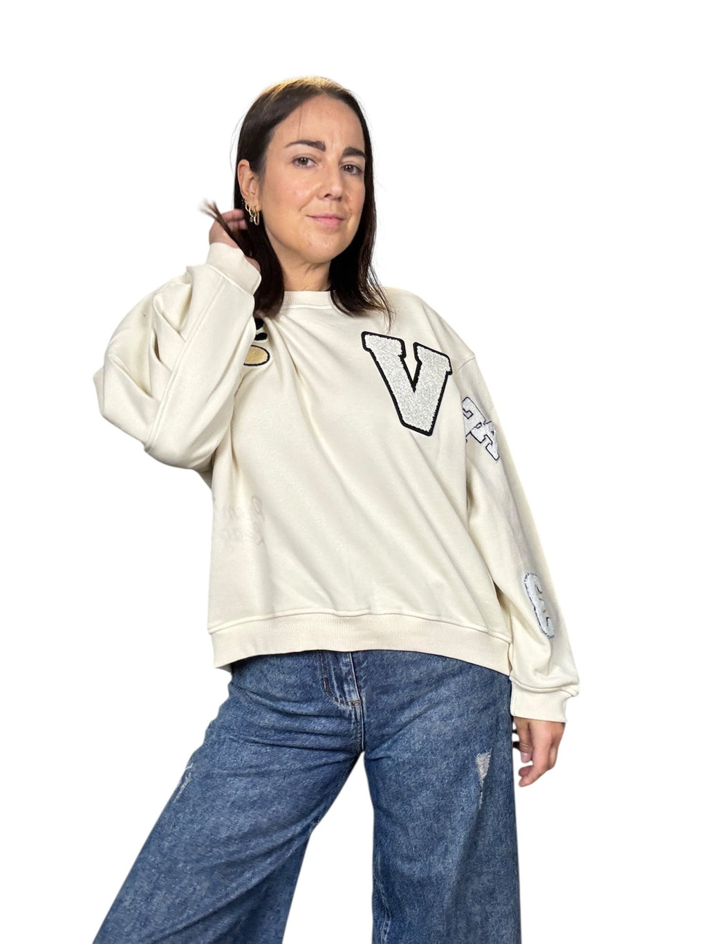 FELPA PATCH VICOLO - XE BLU ABBIGLIAMENTO