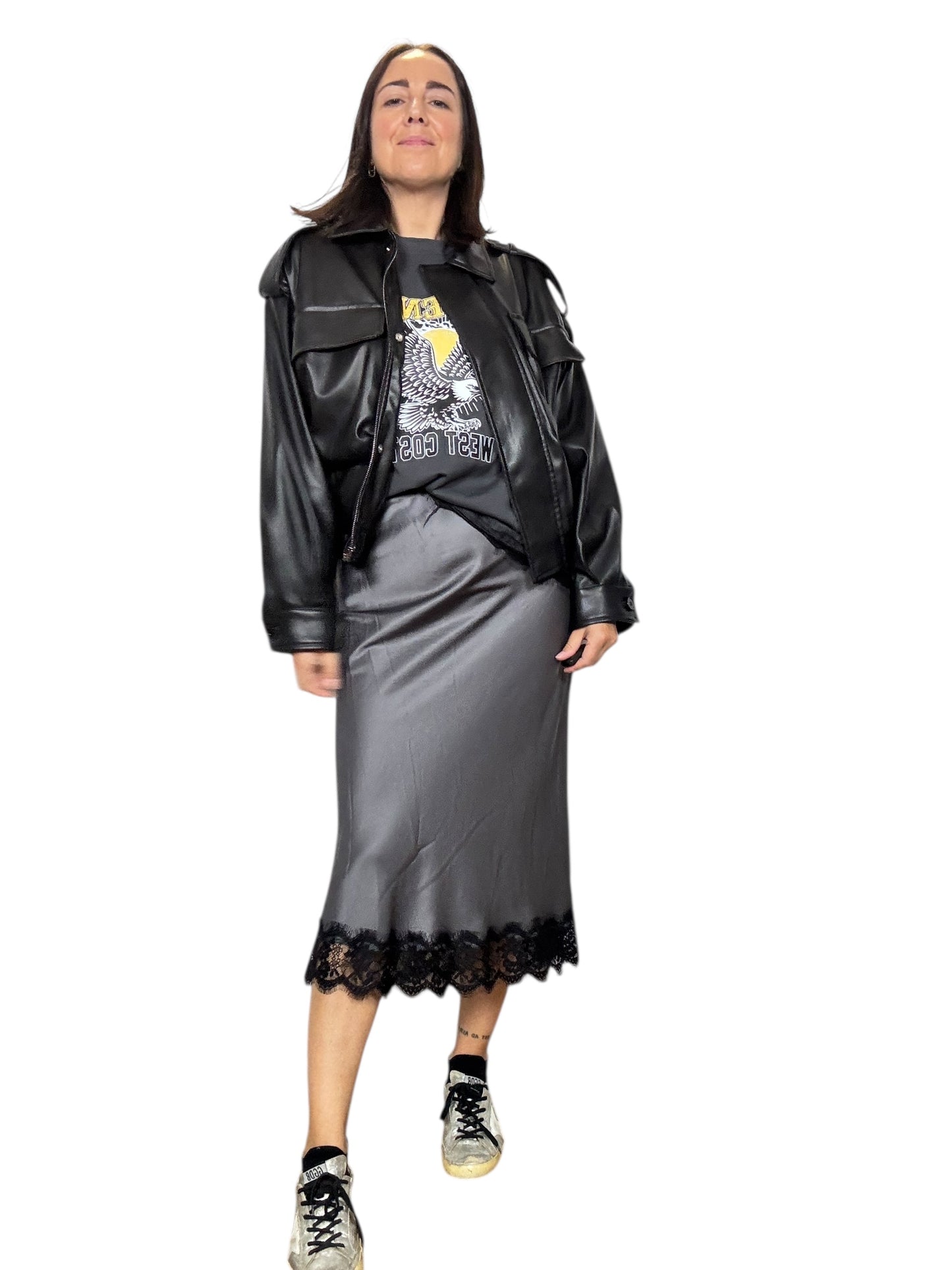 GONNA IN RASO CON PIZZO BASIC VICOLO