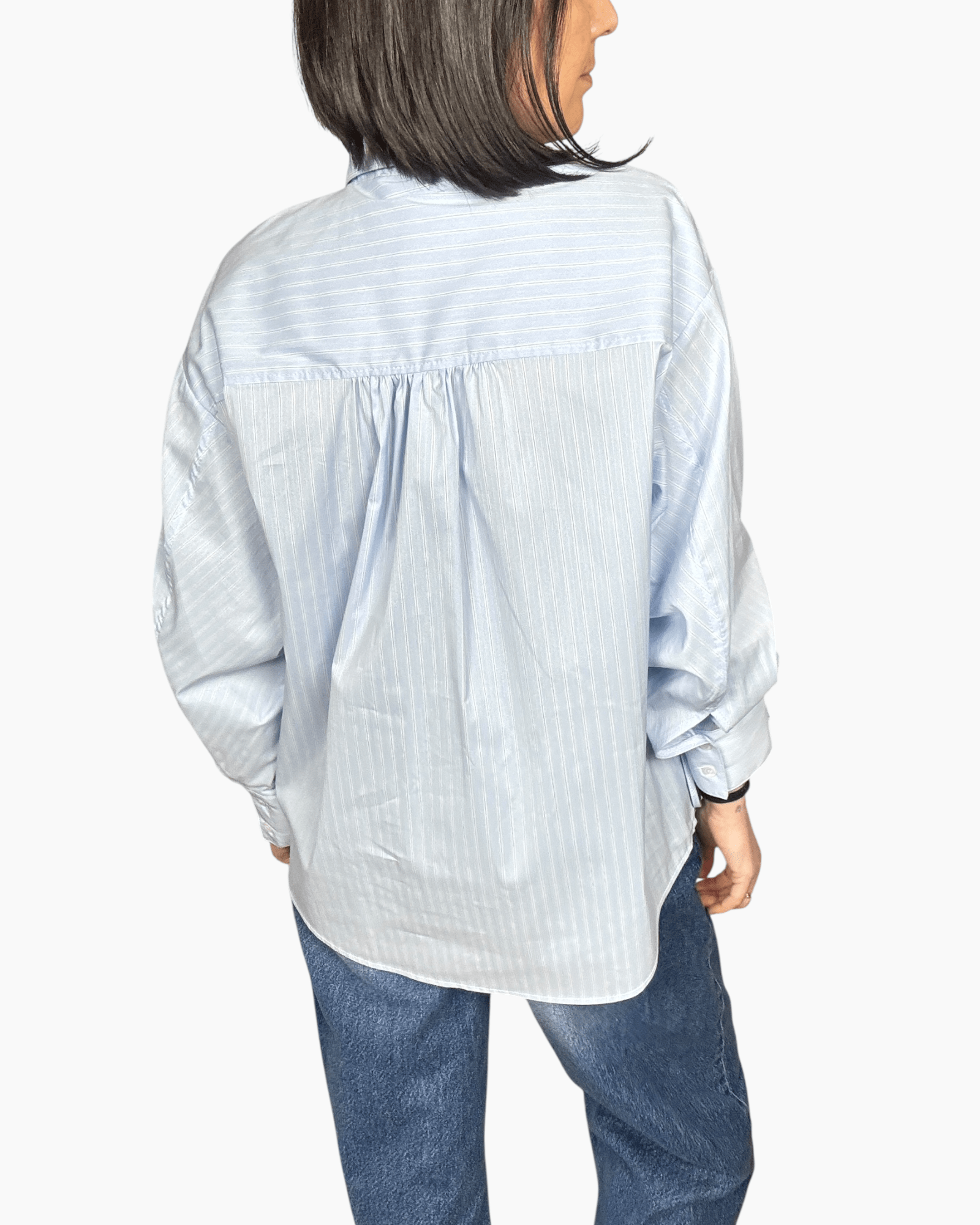 CAMICIA MANICA ARRICCIATA CRAVATTA VERDE VICOLO - XE BLU ABBIGLIAMENTO