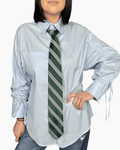 CAMICIA MANICA ARRICCIATA CRAVATTA VERDE VICOLO - XE BLU ABBIGLIAMENTO