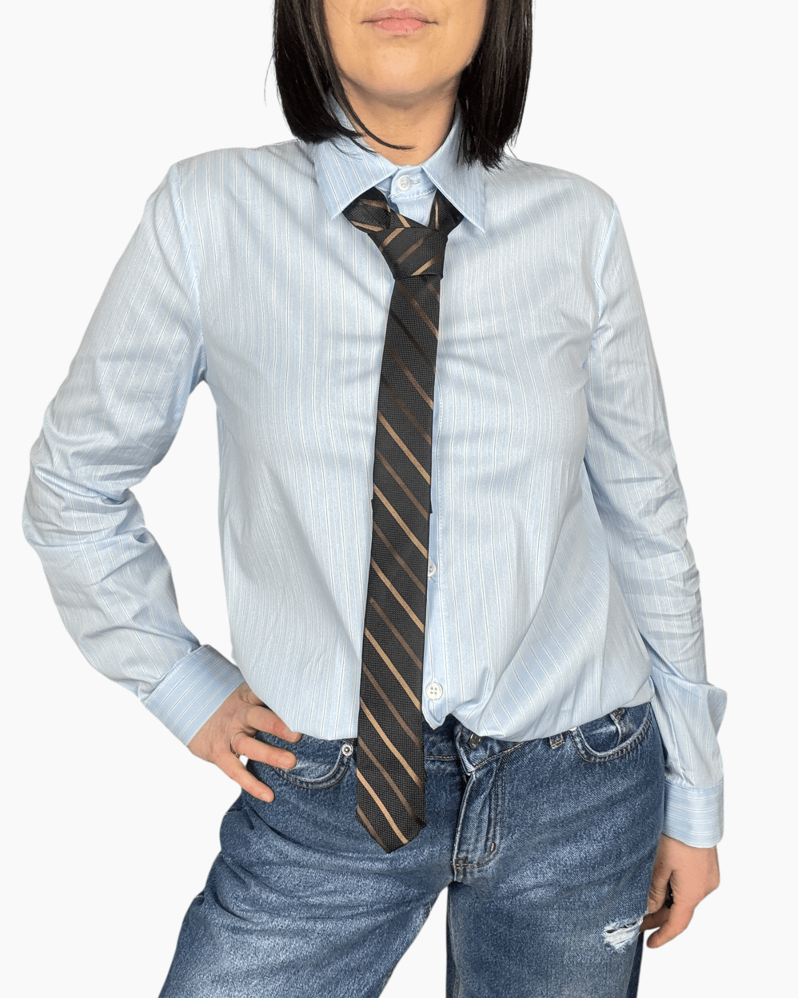 CAMICIA REGULAR CON CRAVATTA VICOLO - XE BLU ABBIGLIAMENTO