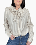 CAMICIA RIGATA CON FIOCCO VICOLO - XE BLU ABBIGLIAMENTO