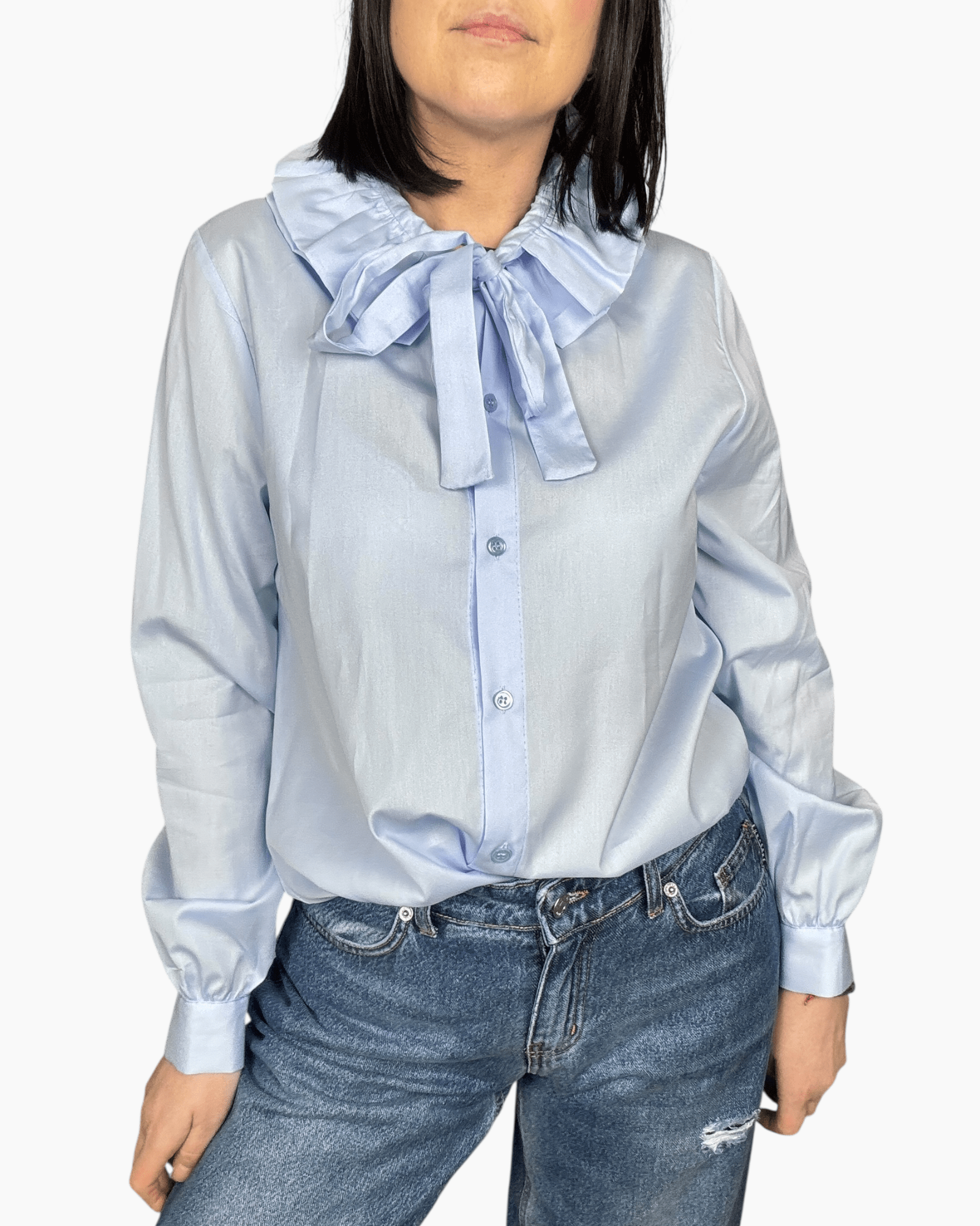CAMICIA CON FIOCCO VICOLO - XE BLU ABBIGLIAMENTO
