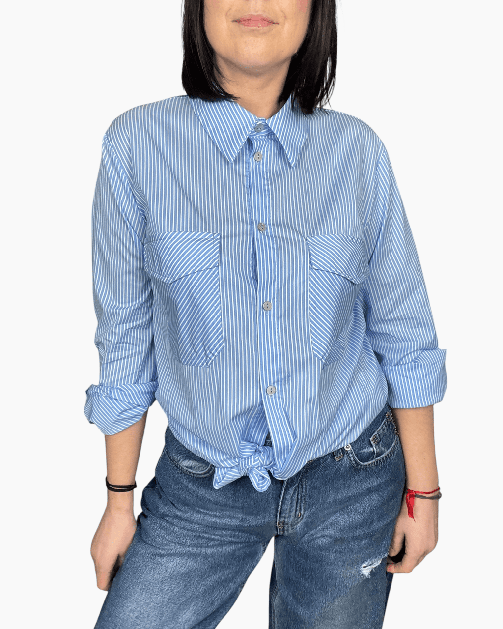 CAMICIA A RIGHE SUSY MIX - XE BLU ABBIGLIAMENTO
