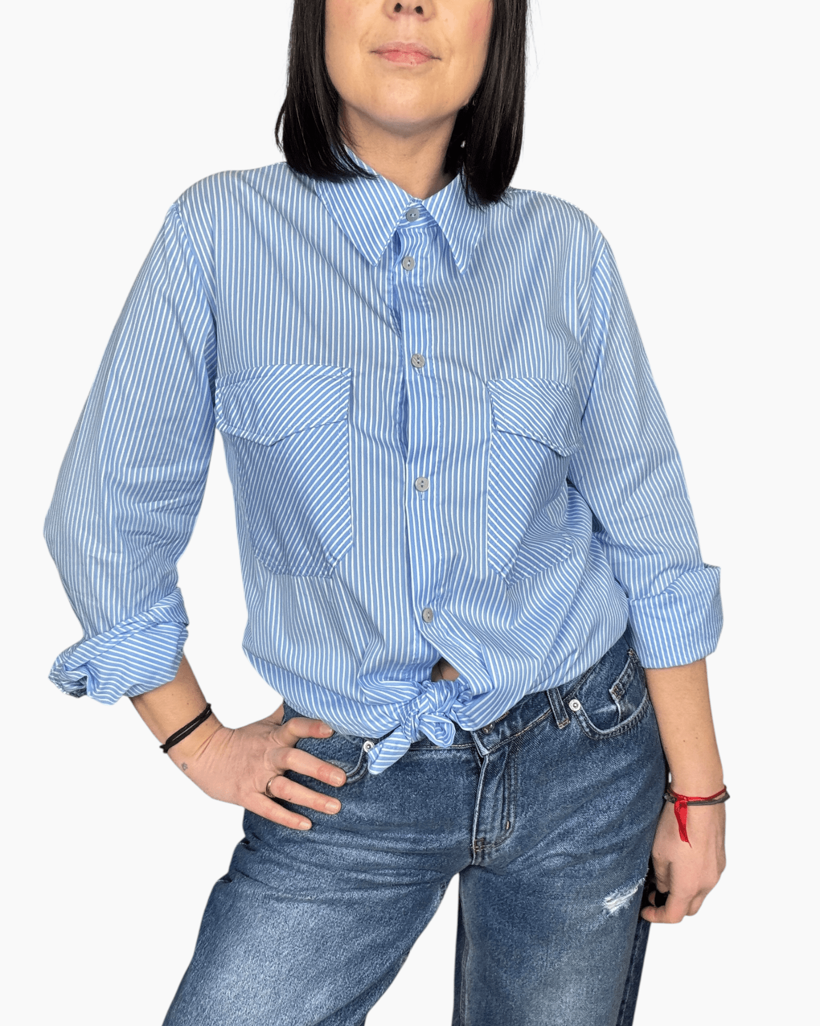 CAMICIA A RIGHE SUSY MIX - XE BLU ABBIGLIAMENTO