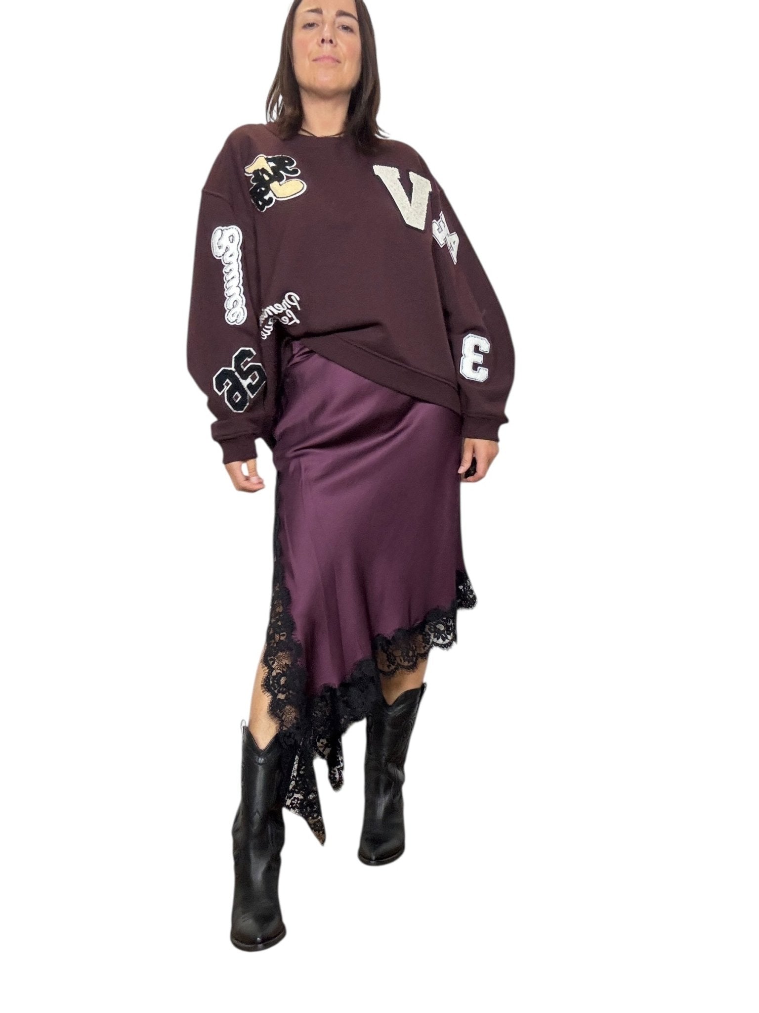 GONNA SBIEGA TINTA UNITA VICOLO - XE BLU ABBIGLIAMENTO