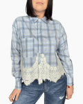 CAMICIA CHECK CON PIZZO DIXIE - XE BLU ABBIGLIAMENTO