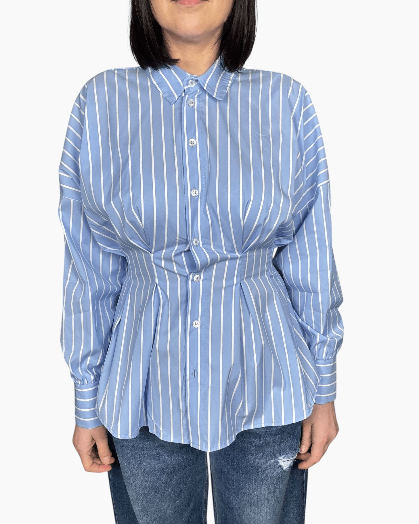 CAMICIA RIGATA CON PINCES DIXIE - XE BLU ABBIGLIAMENTO