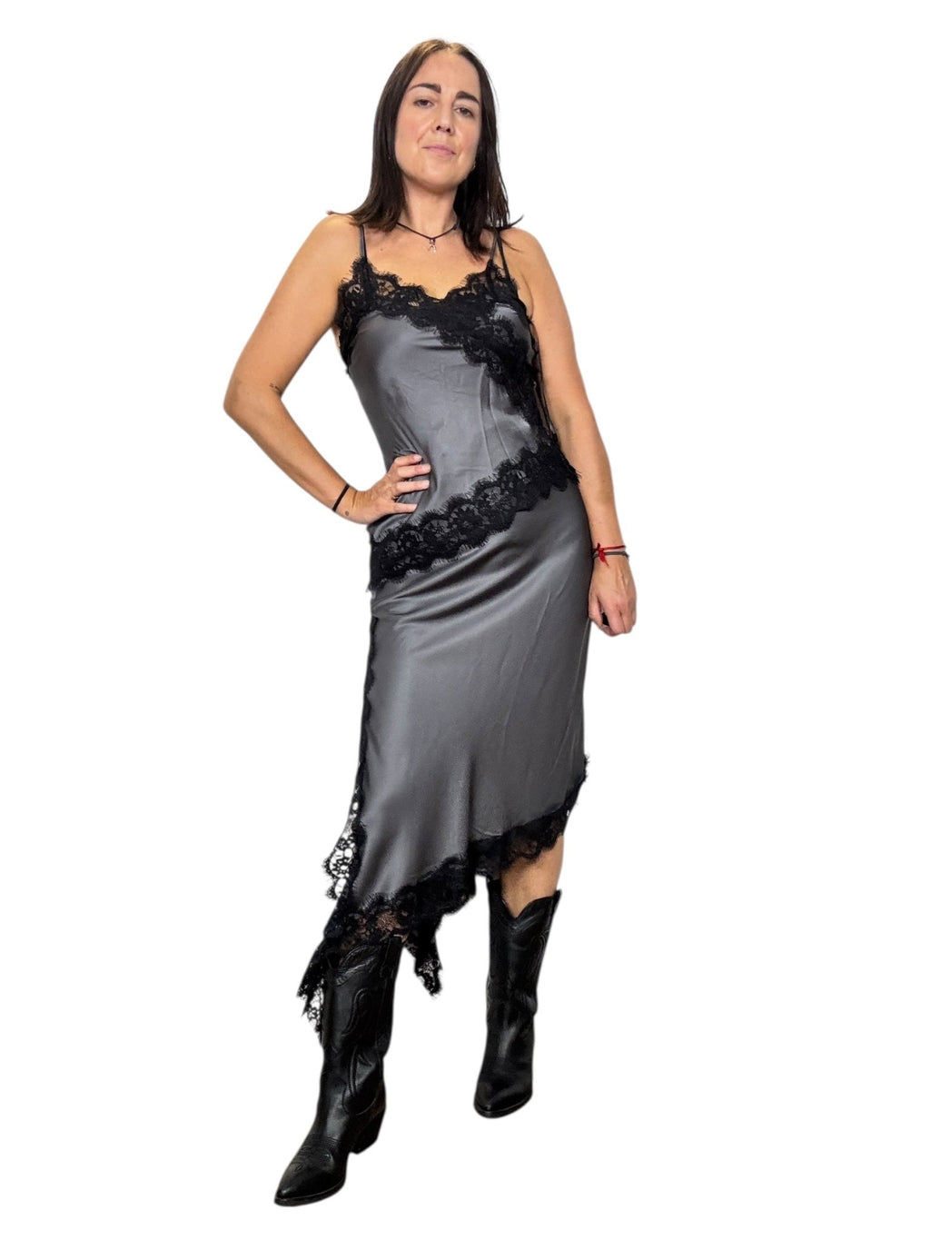 TOP IN RASO SBIEGO VICOLO - XE BLU ABBIGLIAMENTO