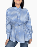 CAMICIA RIGATA CON PINCES DIXIE - XE BLU ABBIGLIAMENTO