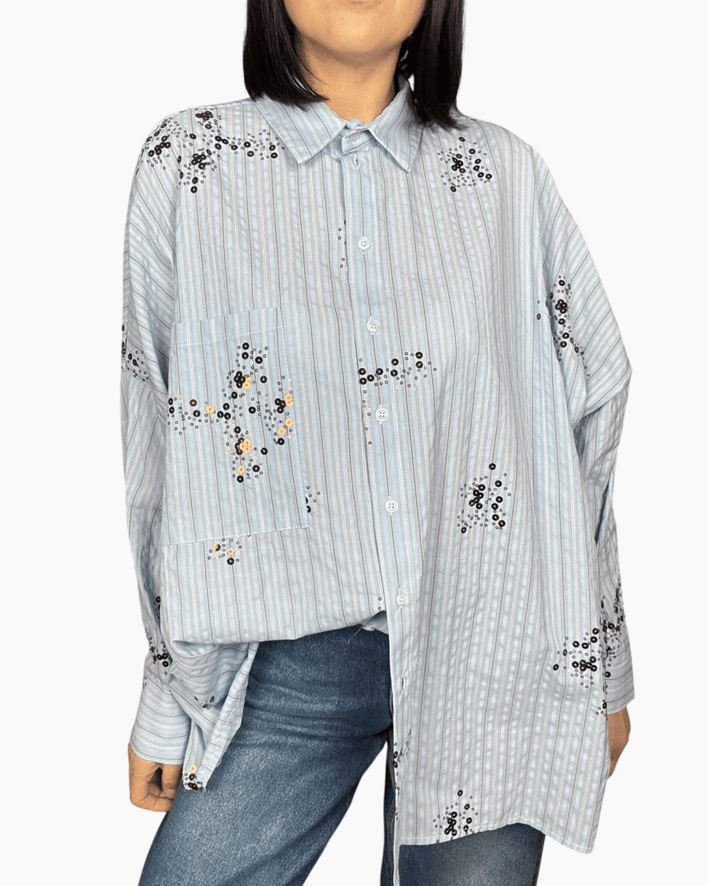 CAMICIA CON APPLICAZIONI DIXIE - XE BLU ABBIGLIAMENTO