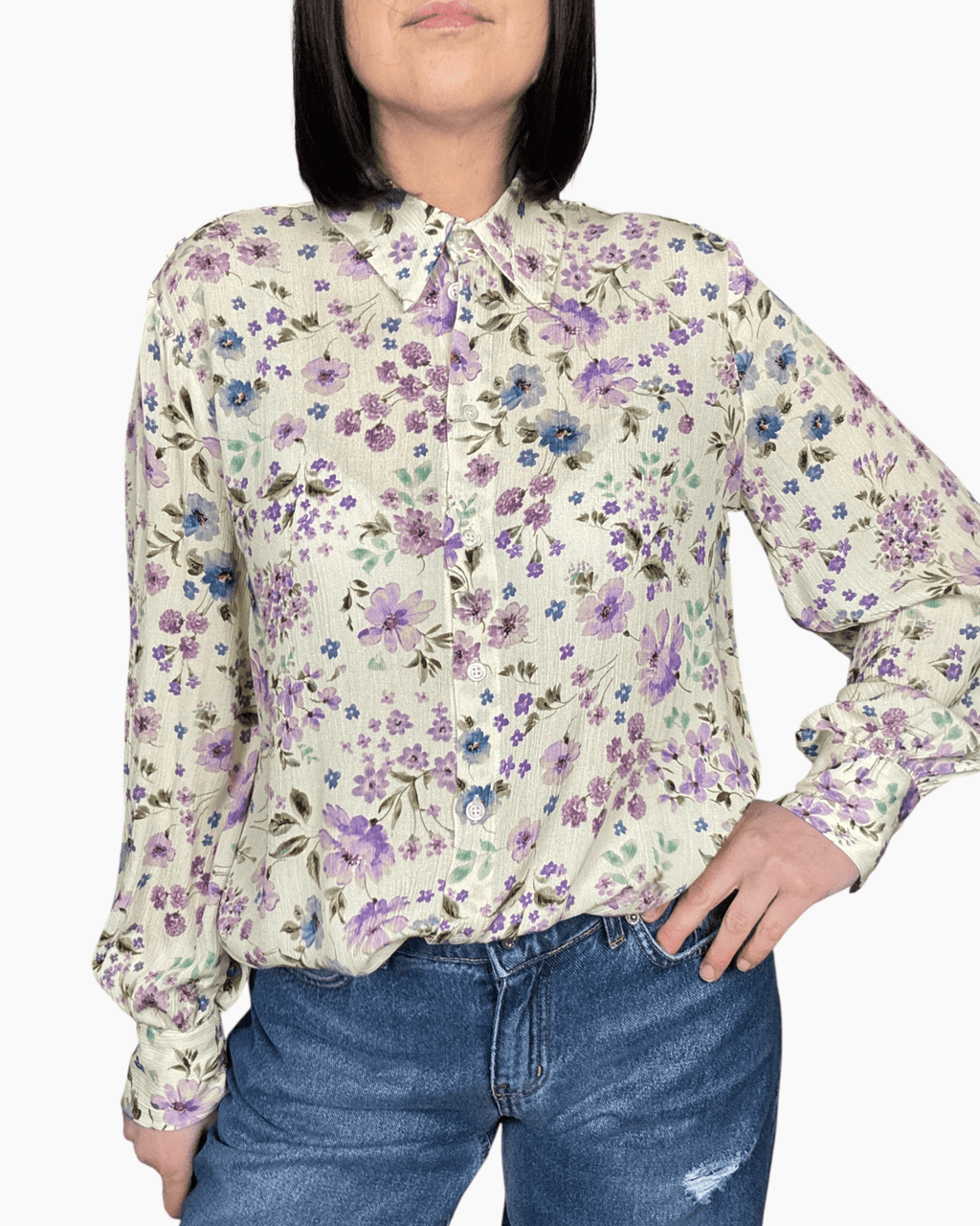 CAMICIA A FIORELLINI DIXIE - XE BLU ABBIGLIAMENTO