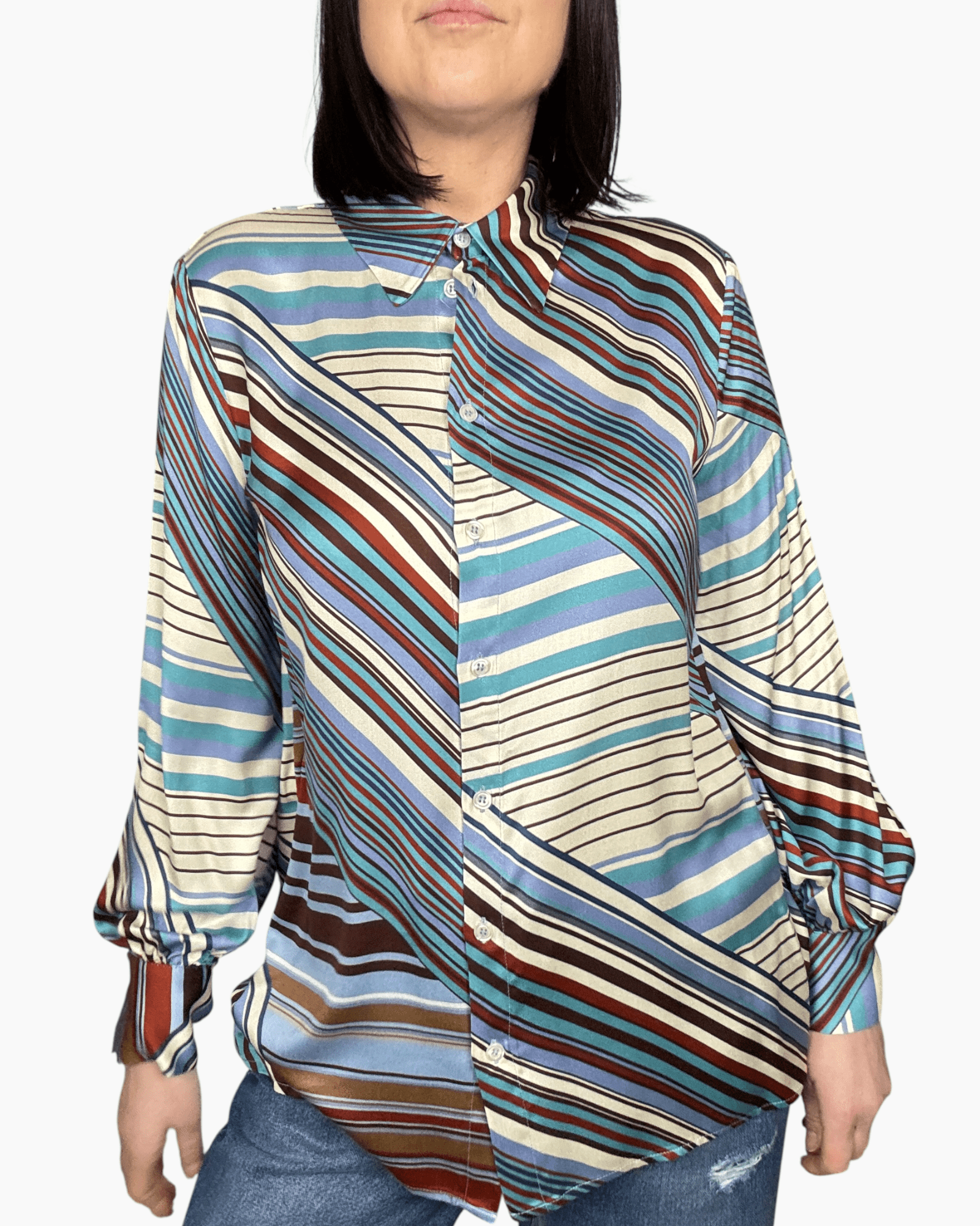 CAMICIA A RIGHE TRASVERSALI DIXIE - XE BLU ABBIGLIAMENTO