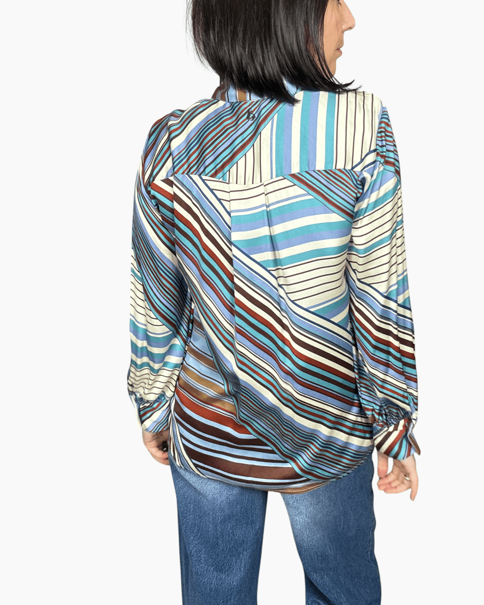 CAMICIA A RIGHE TRASVERSALI DIXIE - XE BLU ABBIGLIAMENTO