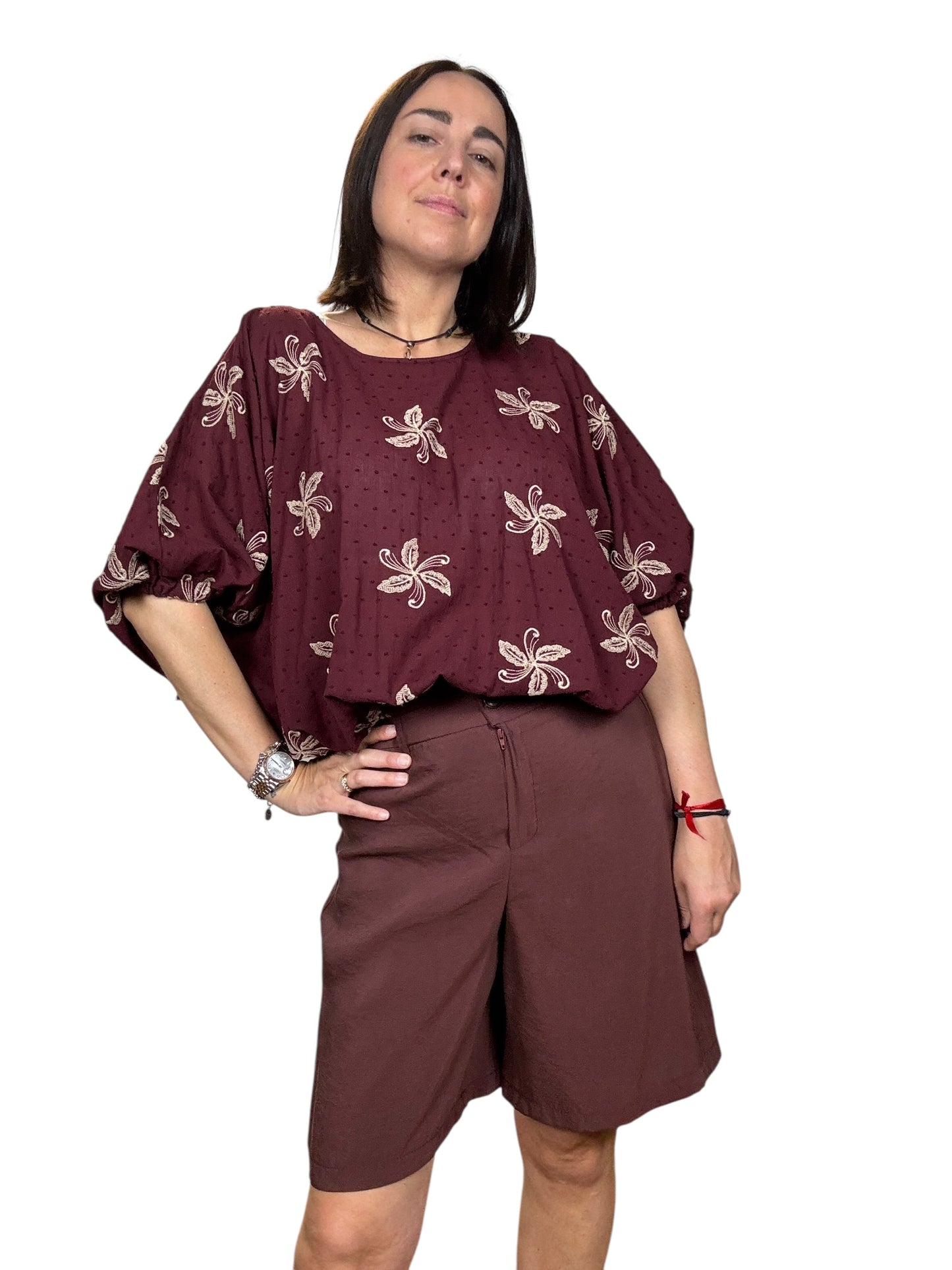 CAMICIA RICAMATA CON LACCETTI VICOLO
