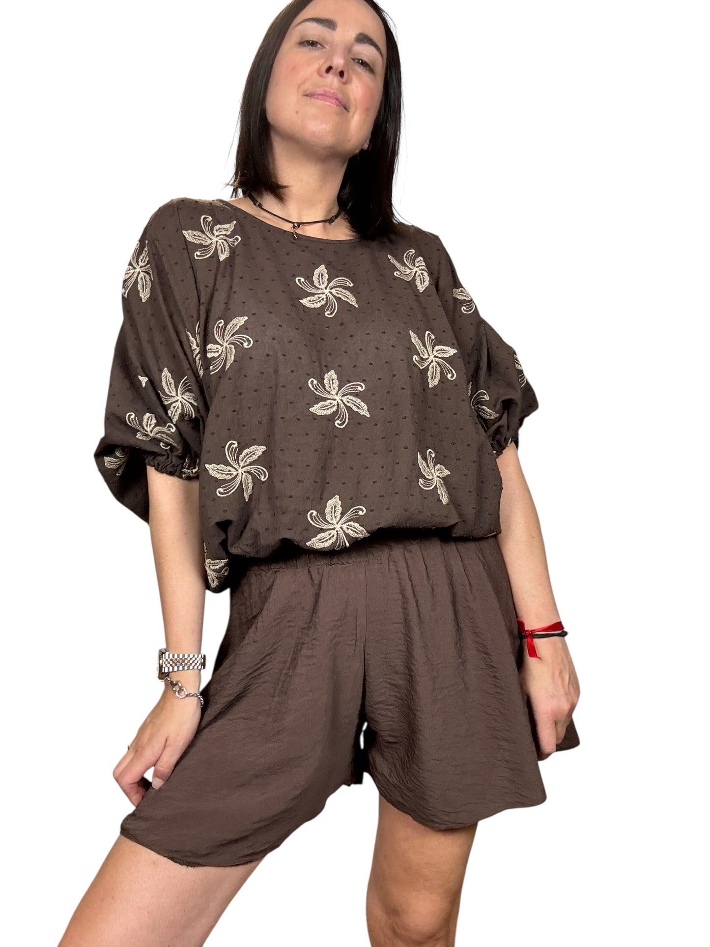 CAMICIA RICAMATA CON LACCETTI VICOLO